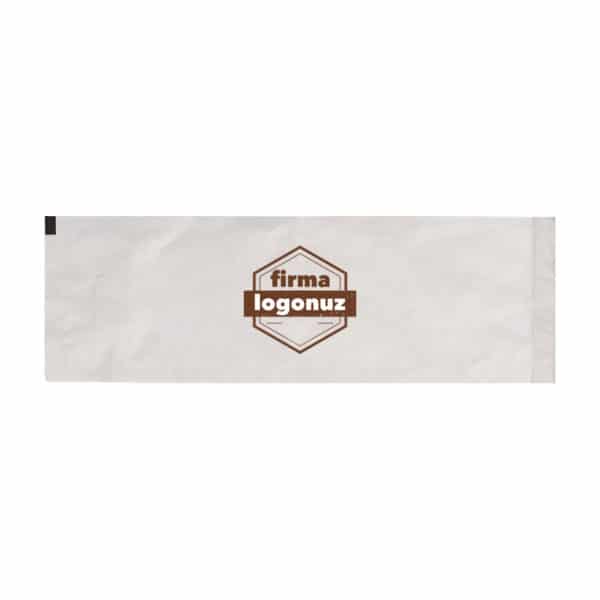 Paper cutlery sheath with company logo