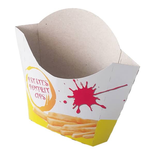 Prepared cardboard chips box fried chips box pommes frites packaging