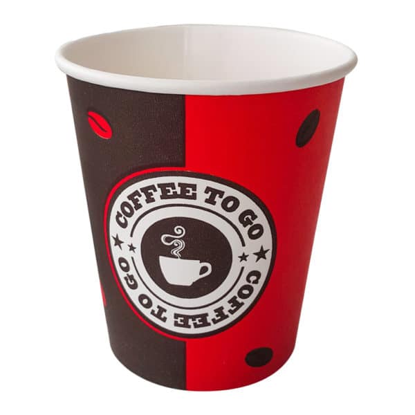 Prepared cardboard coffee cups for warm drinks