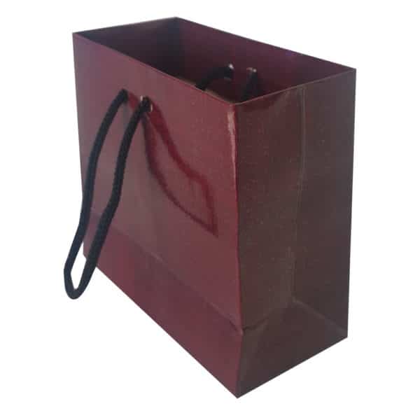 11 x 10 x 5 cm Cardboard Bag Burgundy Color