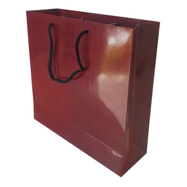 25 x 24 x 8 cm Cardboard Bag Burgundy color