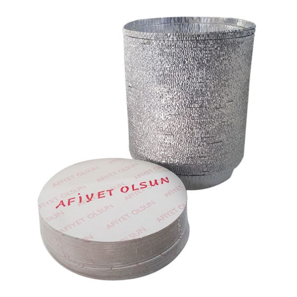 Alüminyum künefe kabı 100 adetli pakette kapak dahil