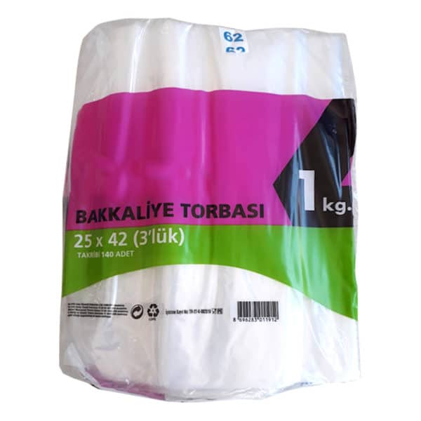 bakkaliye Torbası 25x42cm 3lük 140 adetli pakette