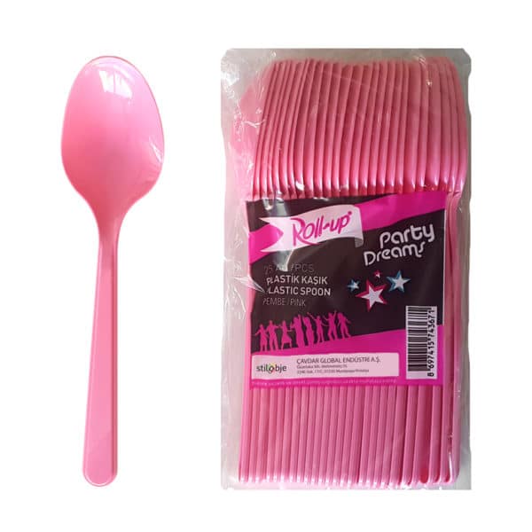 plastik kaşık pembe renk kullan at