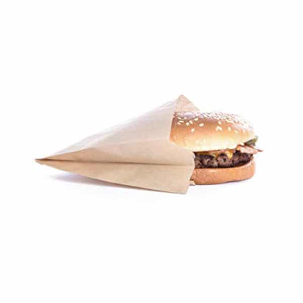 Tost hamburger poşeti 10×12 cm ebatta, 2000 adetli pakette, ürün şamua kraft kağıttan üretilmiş olup, düz kraft renk