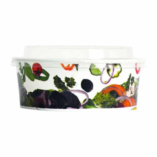 Karton salata kasesi 500 cc, ürün 500 adetli kolide salata desenli görseldedir.