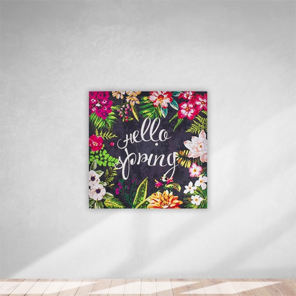 Kanvas Tablo Hello Spring Gri 40x40cm 1 Adet