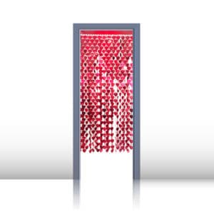 Metalik Kalpli Kapı Süsü Kırmızı 180cm 1 Adet